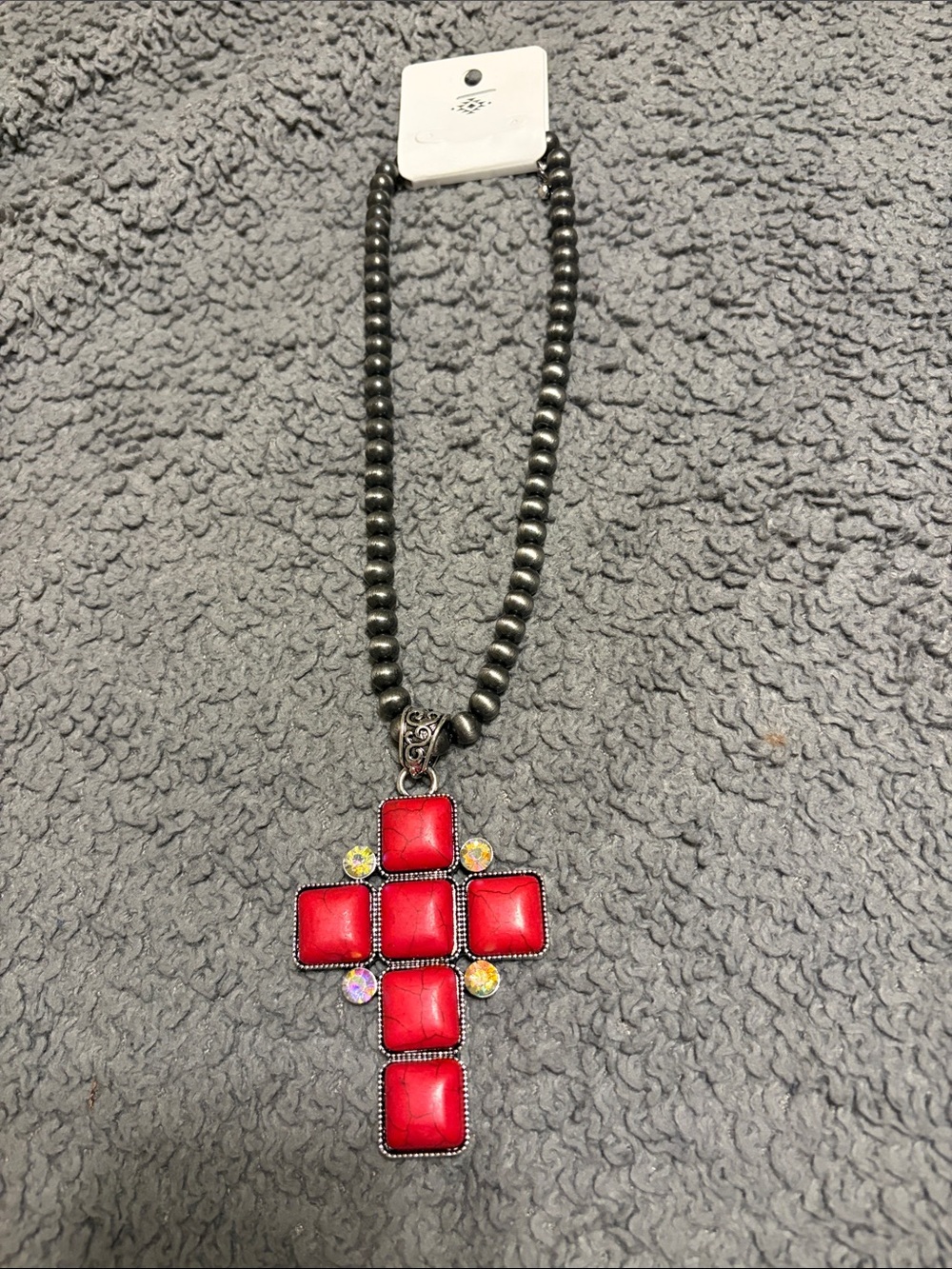 NWT Red Cross necklace